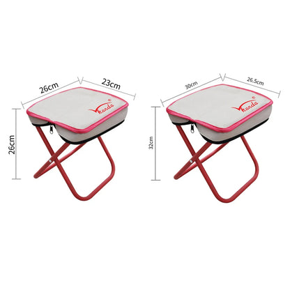 Taburete Plegable Para Acampar Con Bolsa, Silla De Almacenamiento Portátil De Metal, Reposapiés Compacto Para Campamento, Muebles De Viaje Para Senderismo Al Aire Libre