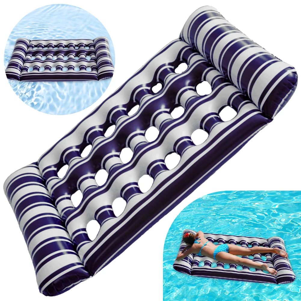 Hamaca Reclinable De PVC, Cama Inflable De Agua Para Dormir, Tumbona Flotante Plegable, Colchón De Aire Para Fiesta En La Piscina