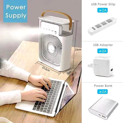 Ventilador Nuevo 3 En 1, Aire Acondicionado, Refrigerador De Aire Pequeño Para El Hogar, Luz LED Nocturna, Humidificador Portátil, Ventilador De Ajuste De Aire, Ventilador Para Oficina Y Hogar